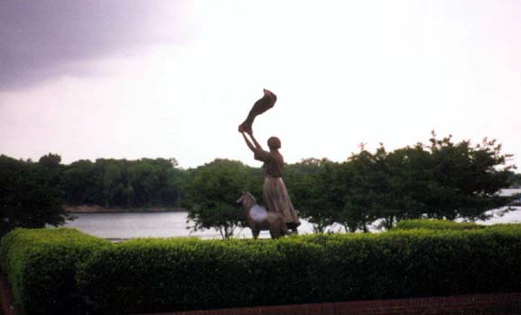 girl waving